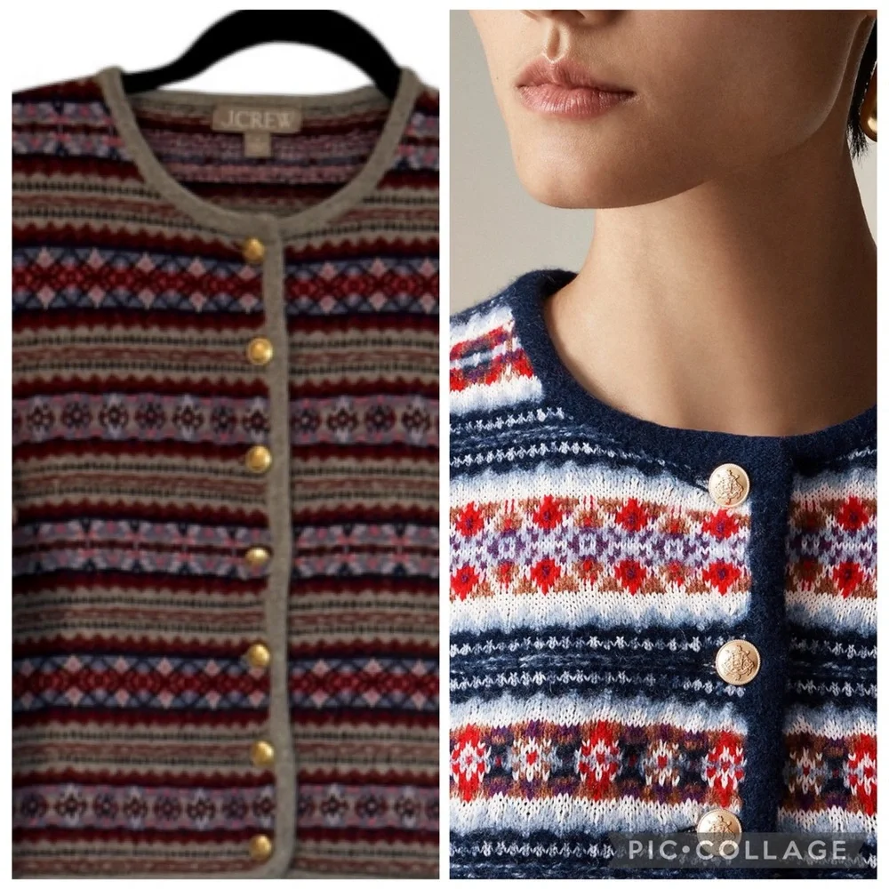 J. Crew Multicolor Patterned Cardigan - Picture 11 of 12